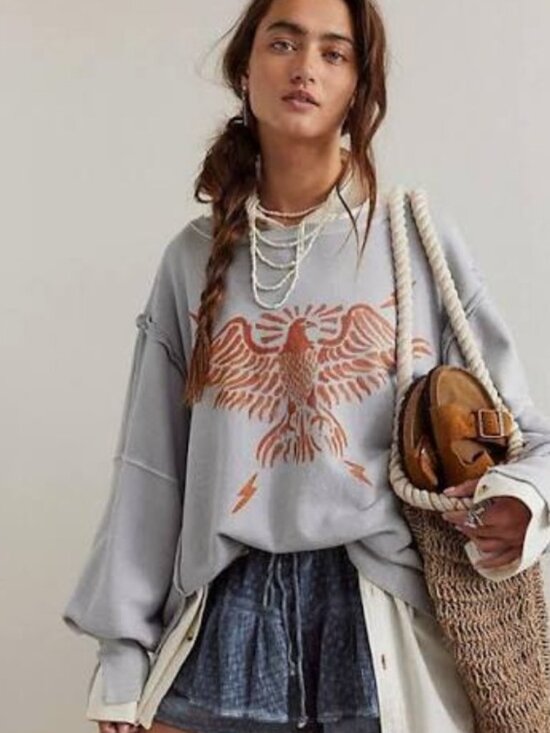 We The Free Tops - NWT Free People/We the Free zion eagle graphic camden pullover